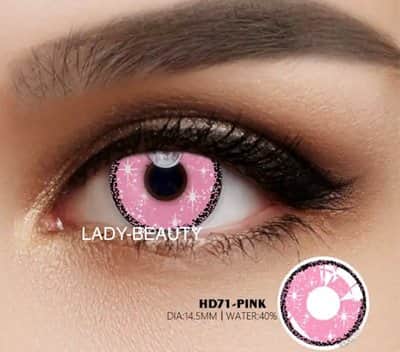 עדשות צבע לפורים-ורוד עם תיחום שחור