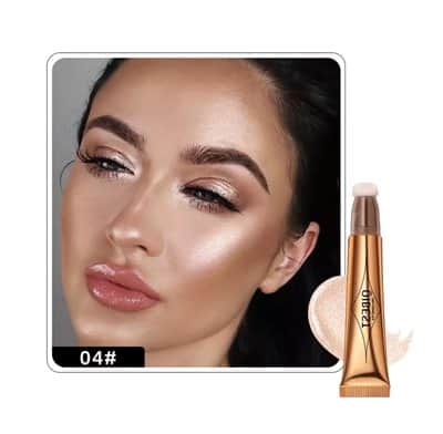 שימר מבריק נוזלי+צללית עם ספוגית