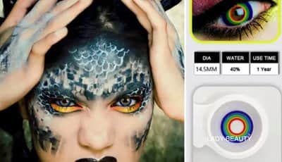 עדשות צבע לפורים-צבעוני עם תיחום כחול